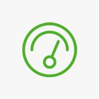 green icon of an overheating gauge 